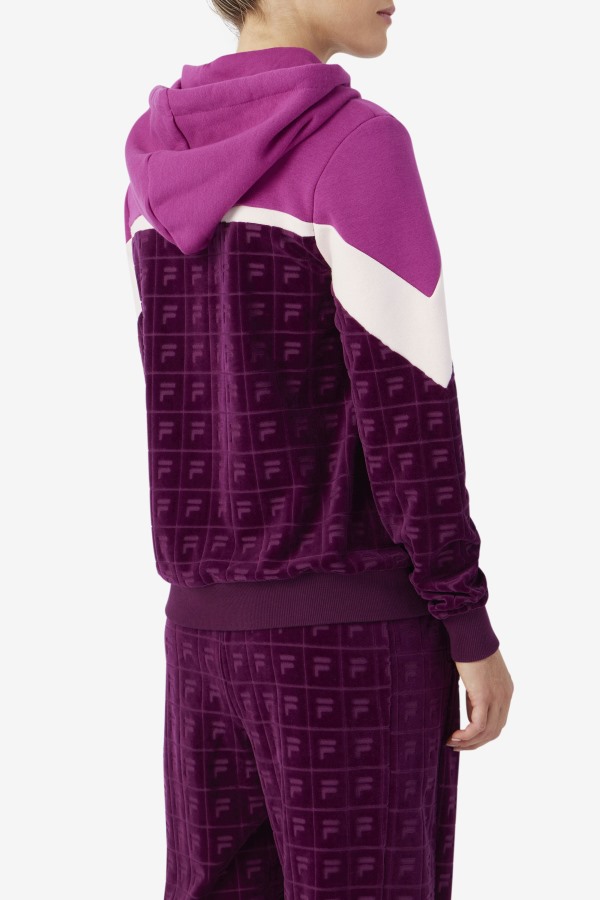 Lorri Velour Hoodie Grape Wine/Rouge/Potpourri Fila Outlets