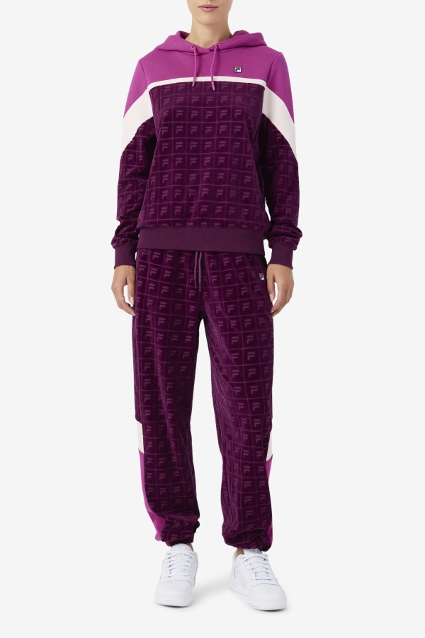 Lorri Velour Hoodie Grape Wine/Rouge/Potpourri Fila Outlets