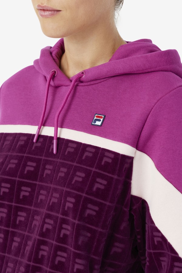 Lorri Velour Hoodie Grape Wine/Rouge/Potpourri Fila Outlets
