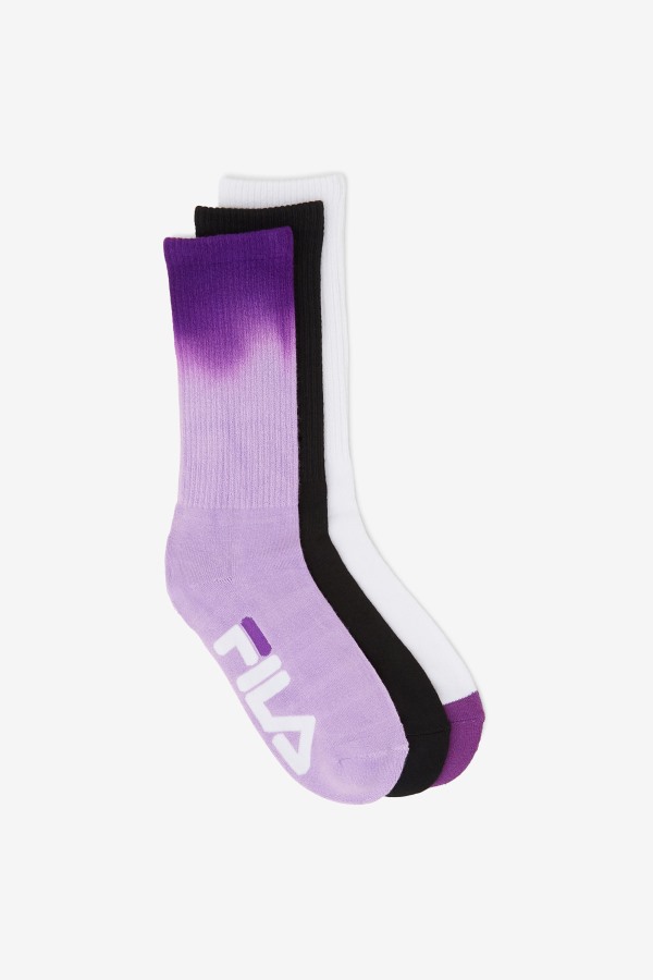 Purple Women's Dip Dye Crew Sock 3-Pack Fila Outlets