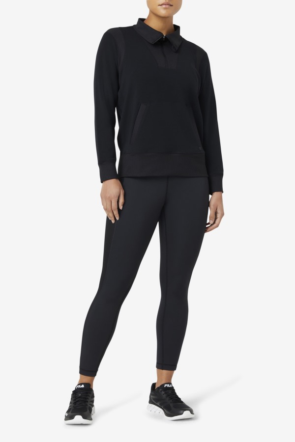 Fila Outlets Black Forza Texture High Waist Legging