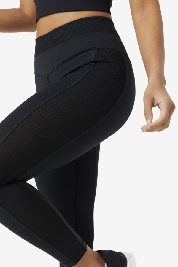 Fila Outlets Black Forza Texture High Waist Legging