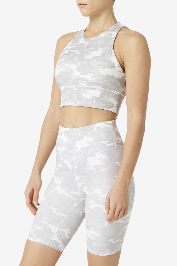 Fila Outlets Uplift High Neck White Sports Bra