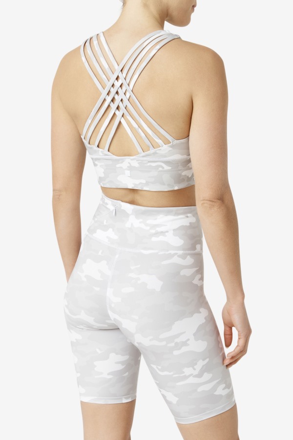 Fila Outlets Uplift High Neck White Sports Bra