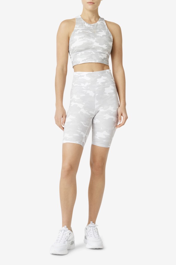 Fila Outlets Uplift High Neck White Sports Bra