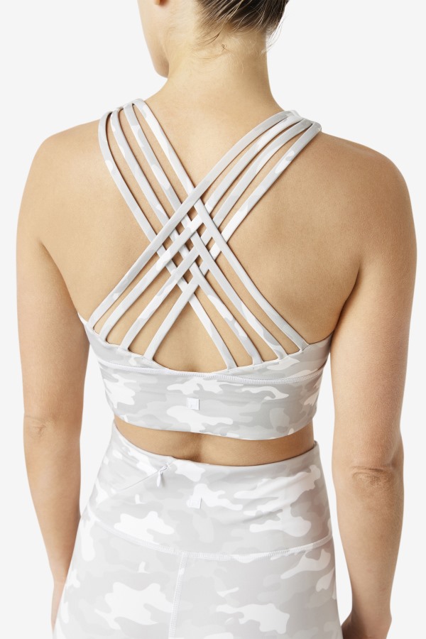 Fila Outlets Uplift High Neck White Sports Bra