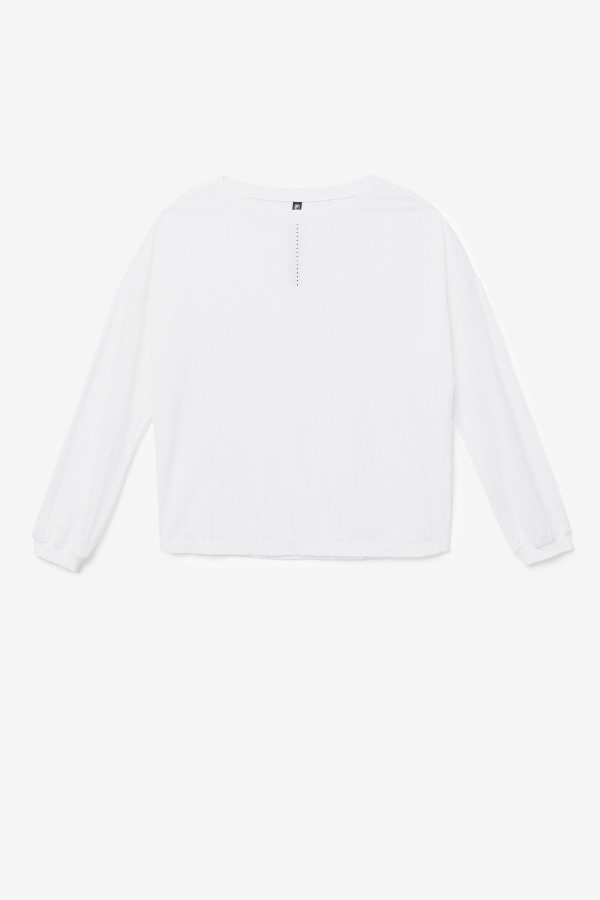 Fi-Lux Mesh Long Sleeve Top White Fila Outlets