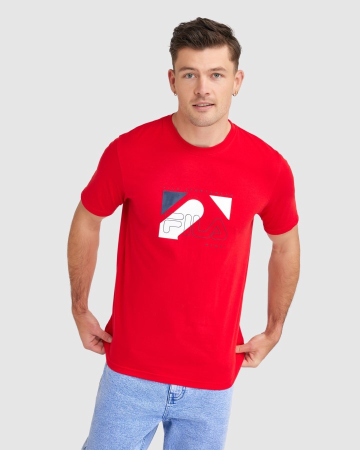 Red Men's Shaw Tee Fila Outlets