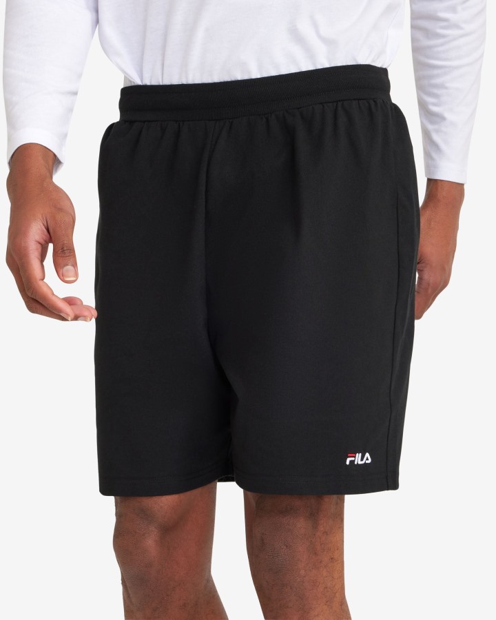 Black Fila Outlets Men's Basic Mid Short