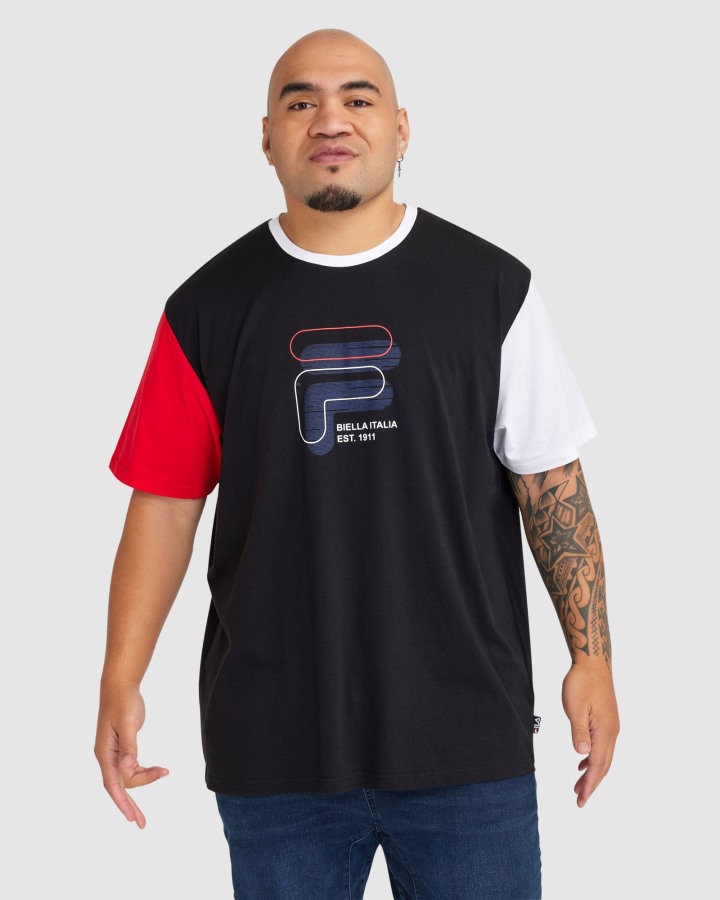 Men's Plus Lennox Tee Black Fila Outlets