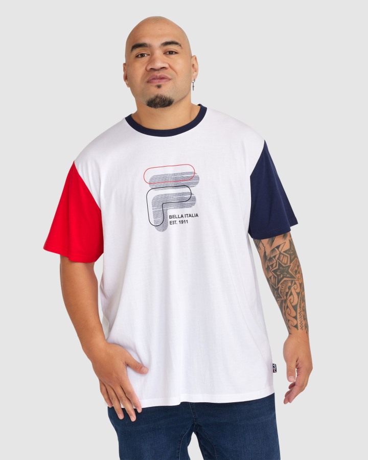 Fila Outlets Men's Plus Lennox Tee White