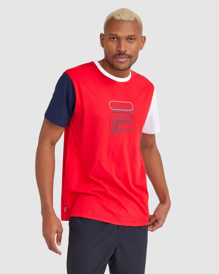 Fila Outlets Red Men's Lennox Tee