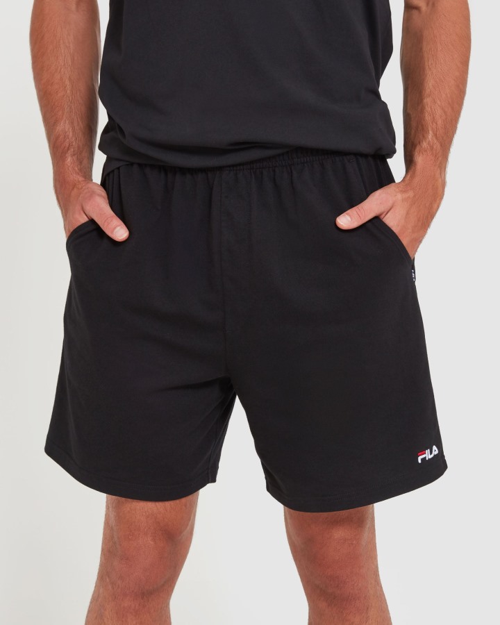 Classic Men's Jersey Shorts Fila Outlets Black