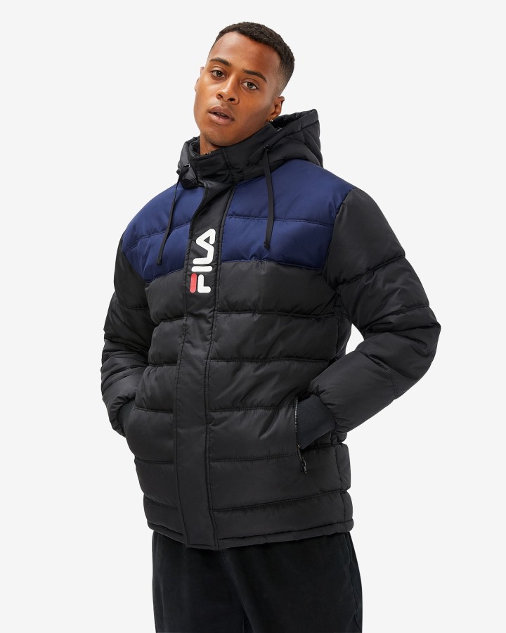 Black Fila Outlets Men's Castilo Puff Jacket