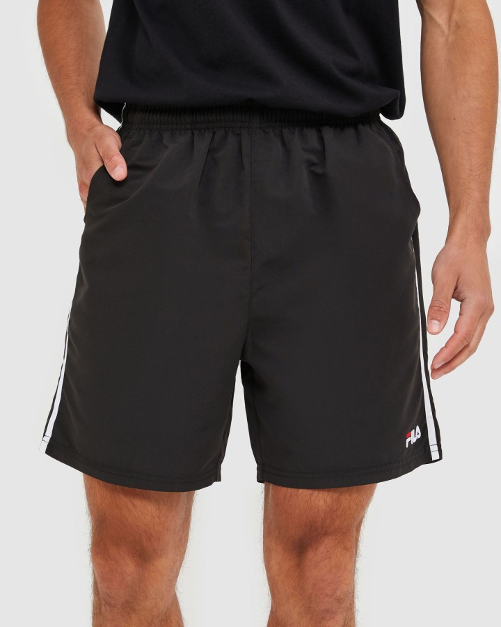 Black Fila Outlets Classic Men's Microfibre Shorts