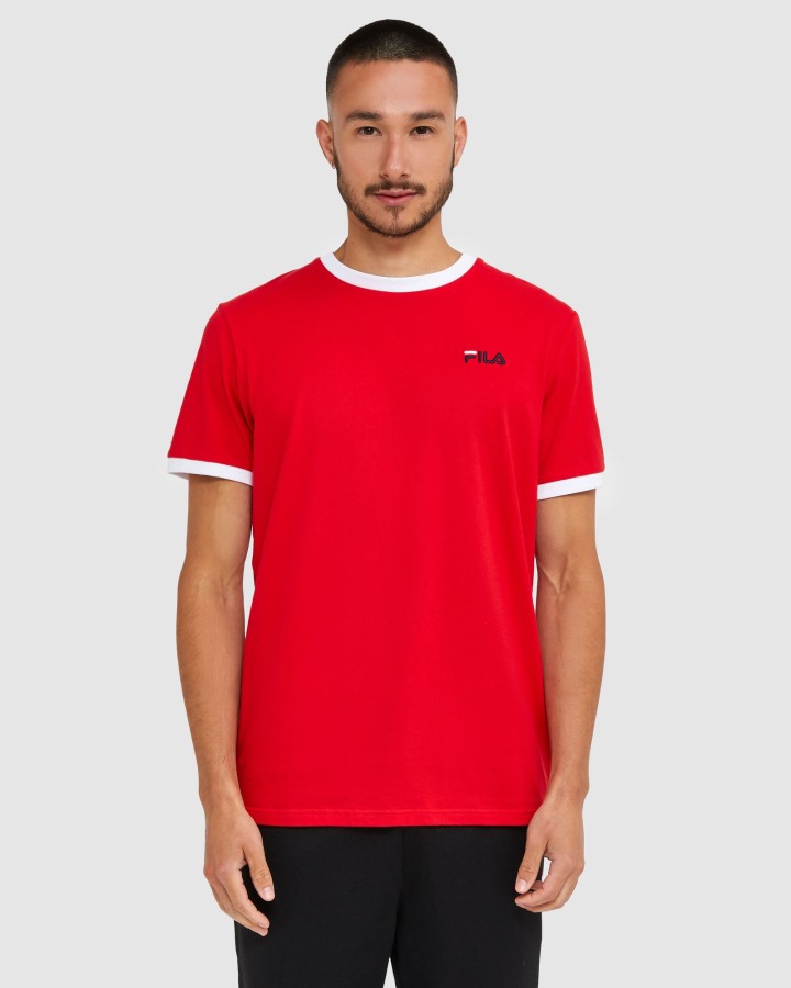 Fila Outlets Red Classic Men's Ringer Tee