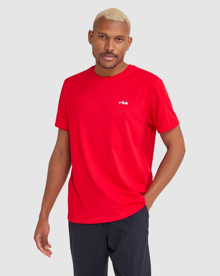 Red Fila Outlets Unisex Classic Tee 2