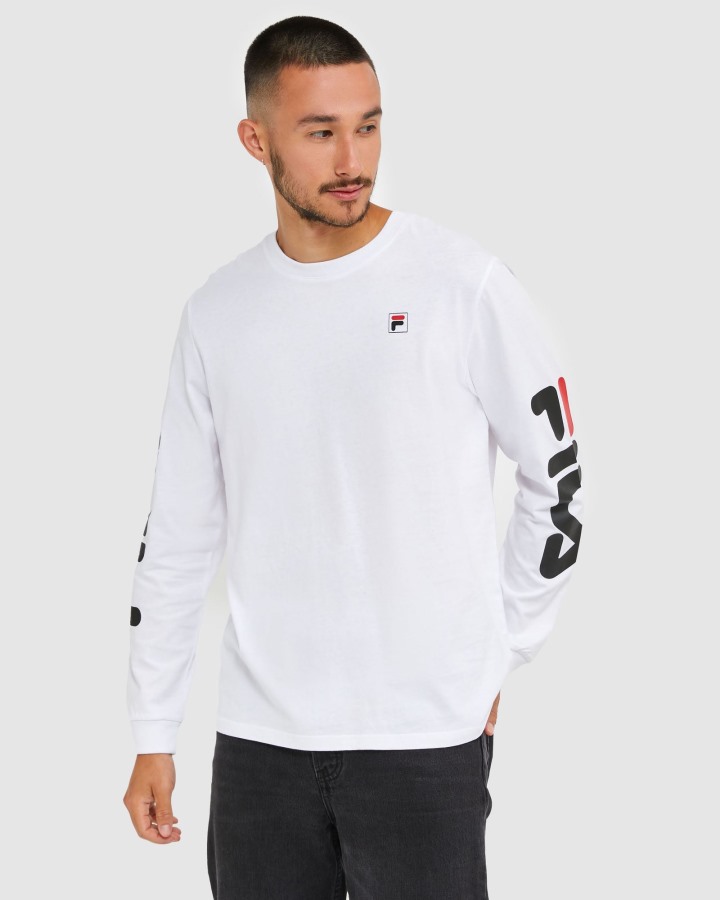 Classic Men's Long Sleeve Tee Fila Outlets White