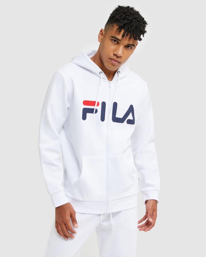 White Fila Outlets Classic Unisex Zip Jacket