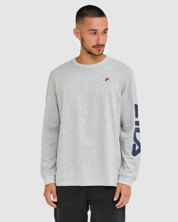 Classic Men's Long Sleeve Tee Silver Marle Fila Outlets
