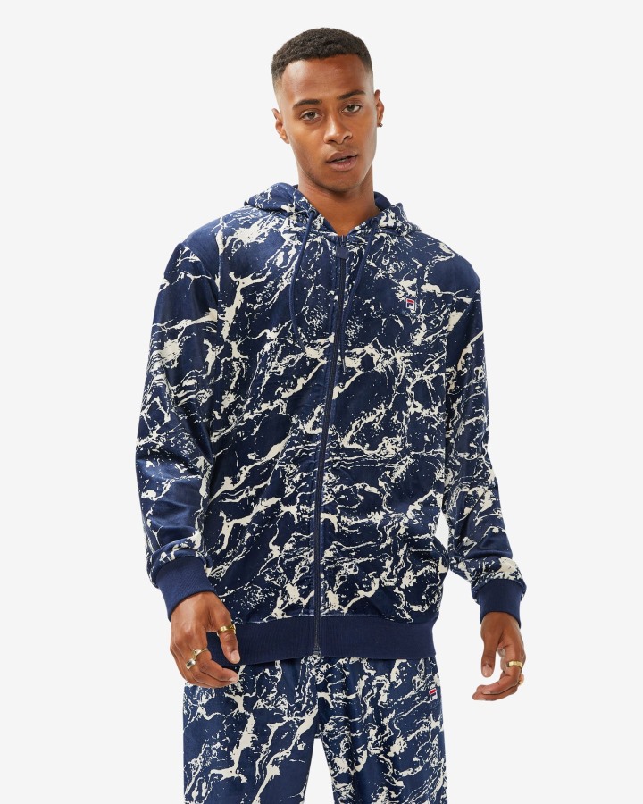 Navy Marble Unisex Aspen Jacket Fila Outlets