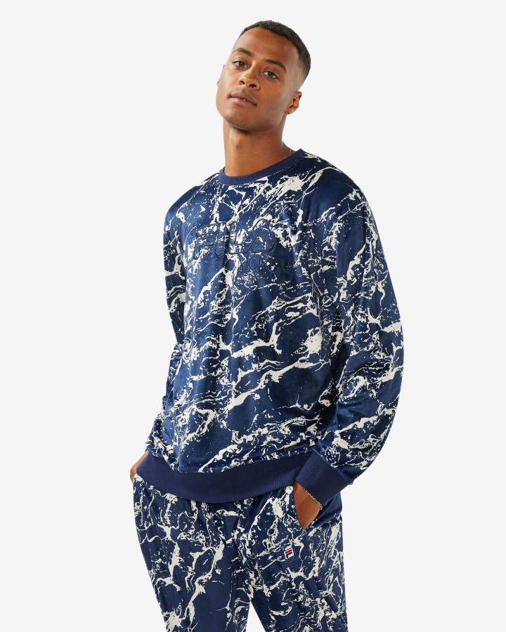 Fila Outlets Unisex Aspen Crew Navy Marble