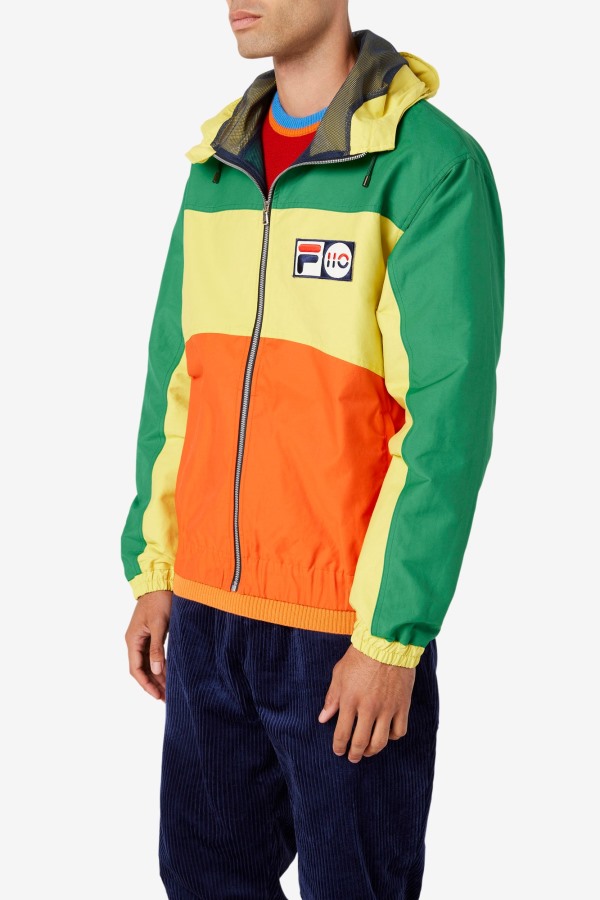 Fila Outlets Green/Yell/Orange Ski Jacket