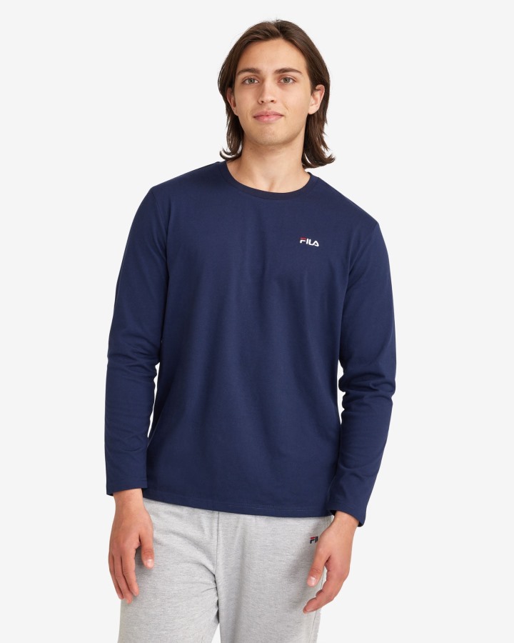 New Navy Fila Outlets Men's Basic L/S Tee