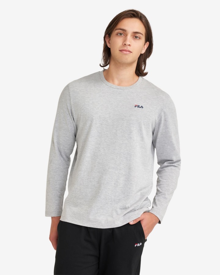 Men's Basic L/S Tee Fila Outlets Silver Marle