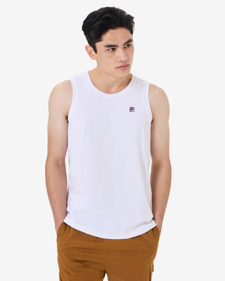 Fila Outlets Men's Heritage Badge Tank White