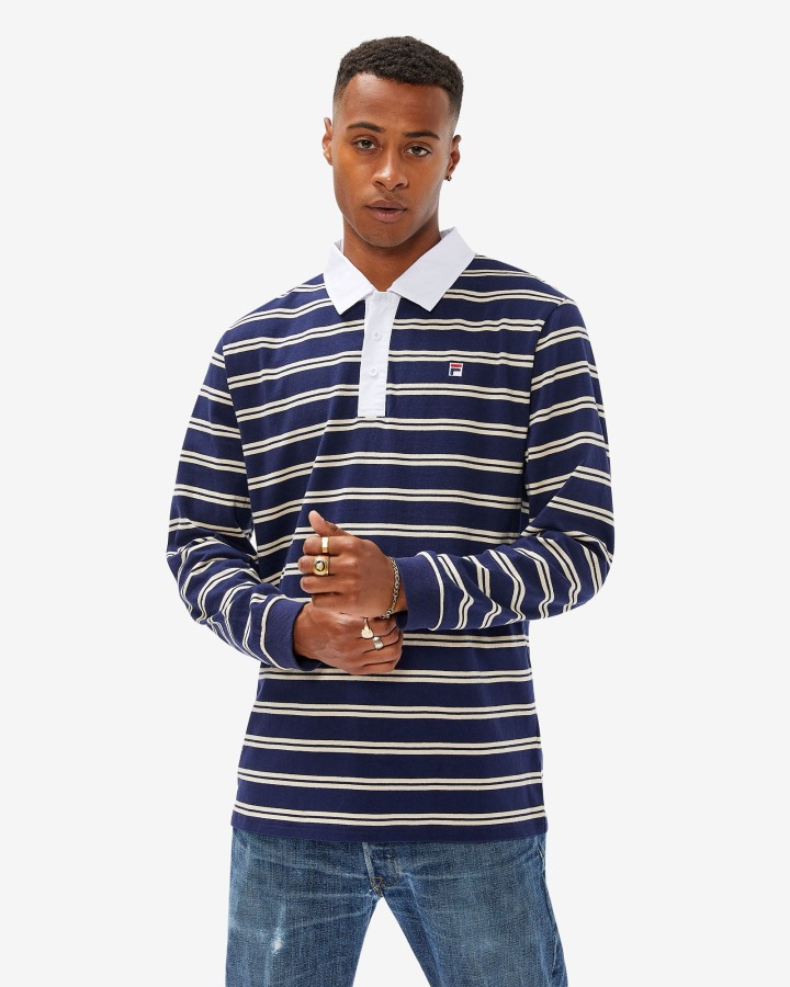 Fila Outlets New Navy Men's Badge Rugby Polo