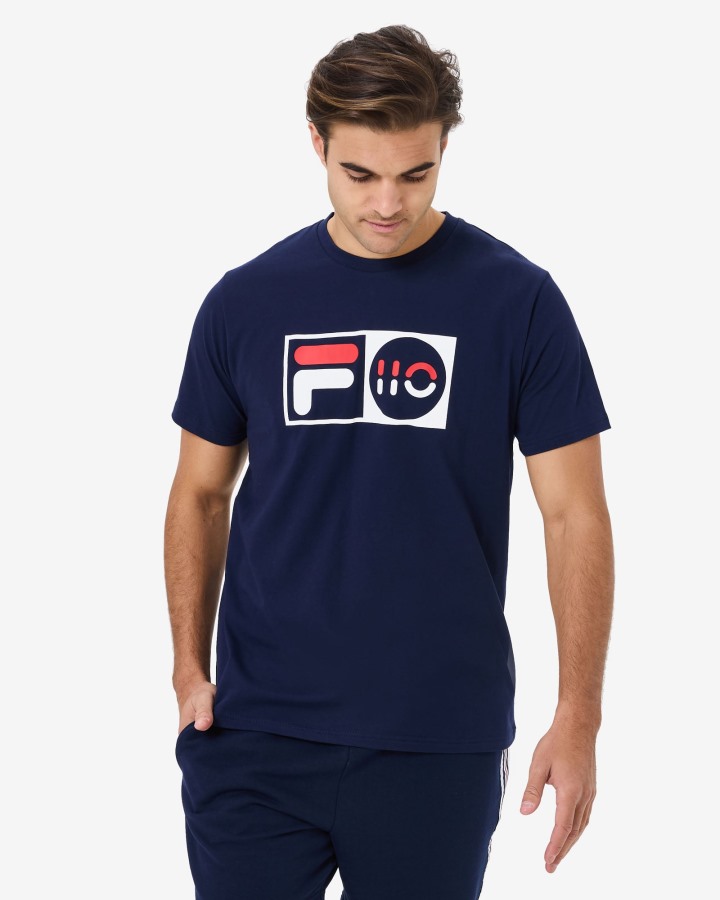 New Navy Fila Outlets Unisex Anniversary Tee
