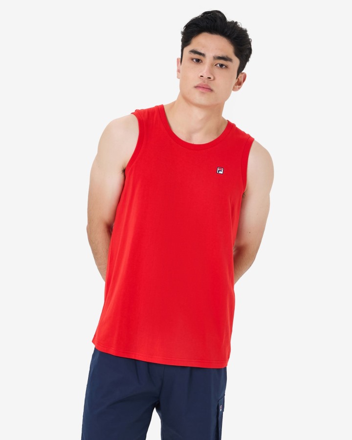 Red Fila Outlets Men's Heritage Badge Tank