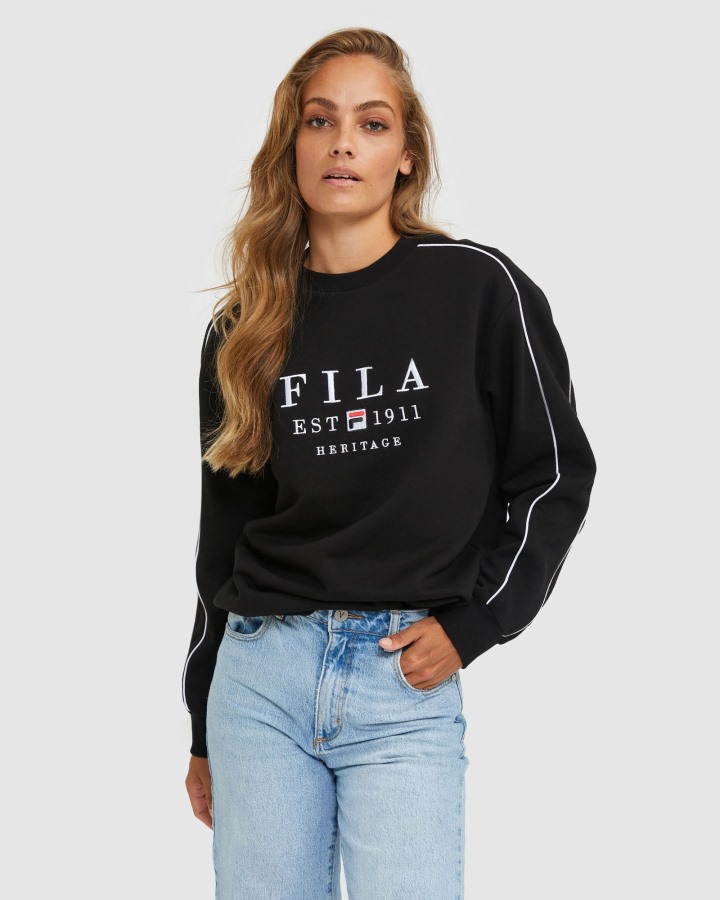 Fila Outlets Unisex Heritage Crew Black