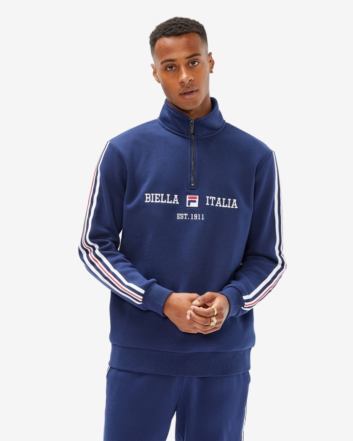 New Navy Fila Outlets Men's Aemero Qtr Zip