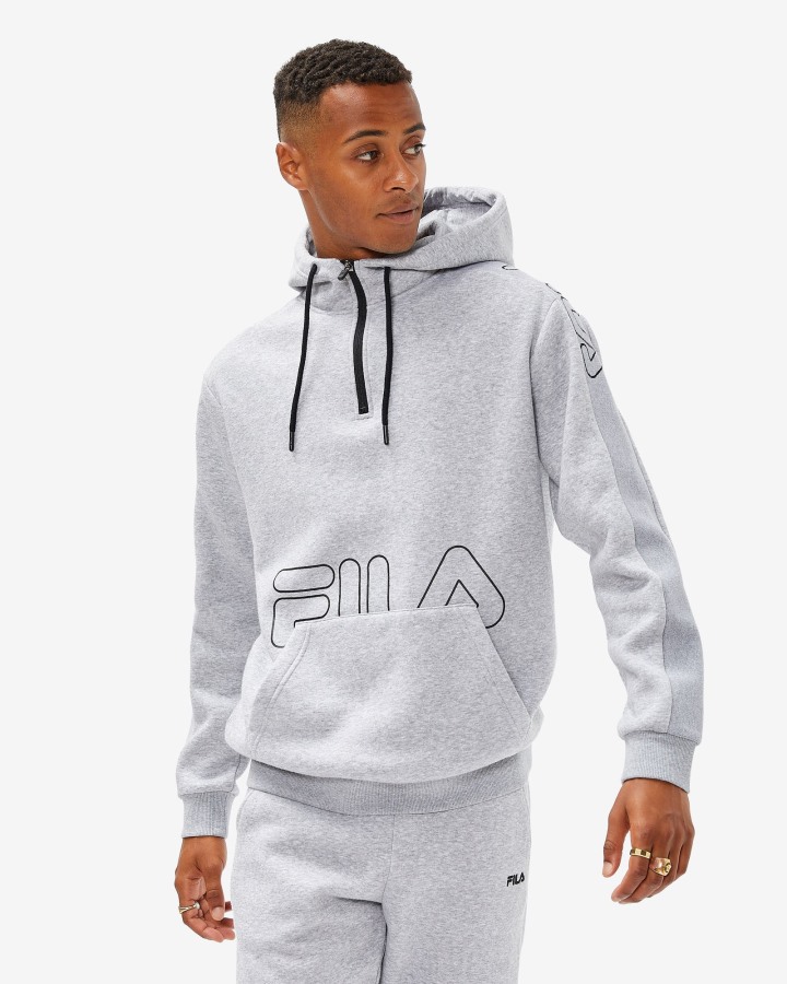 Fila Outlets Grey Marle Men's Jay Qtr Zip