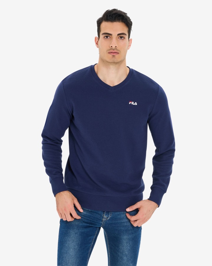 Men's Savian V-Neck Crew Navy Fila Outlets