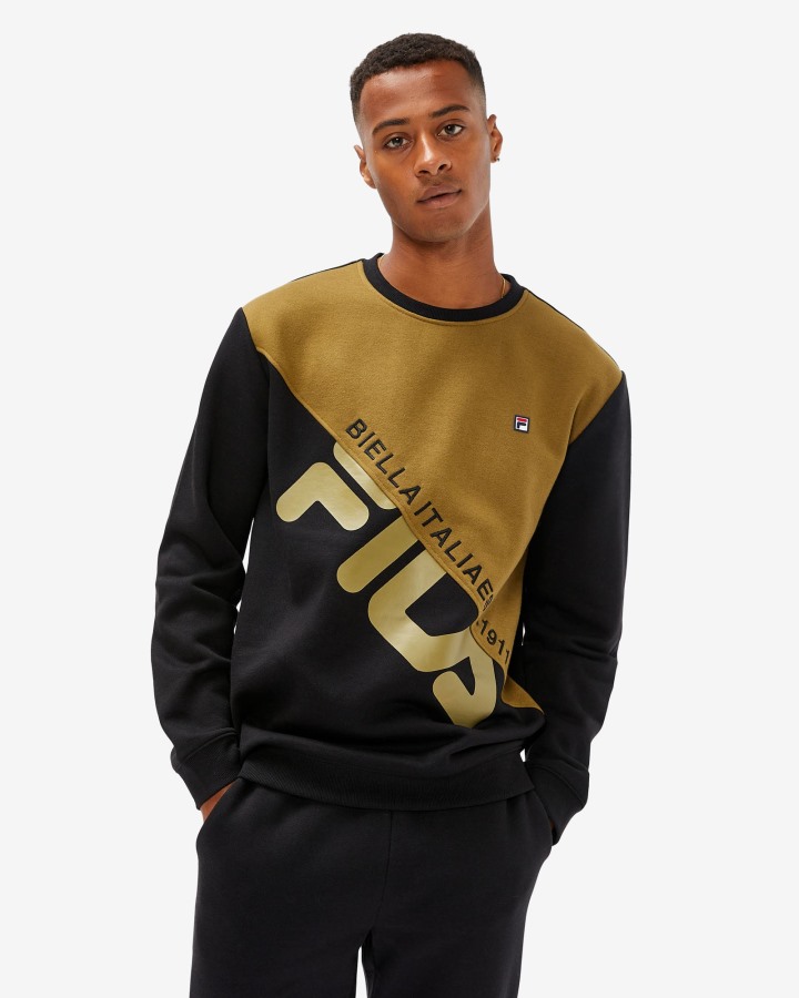 Black Fila Outlets Unisex Monaco Crew