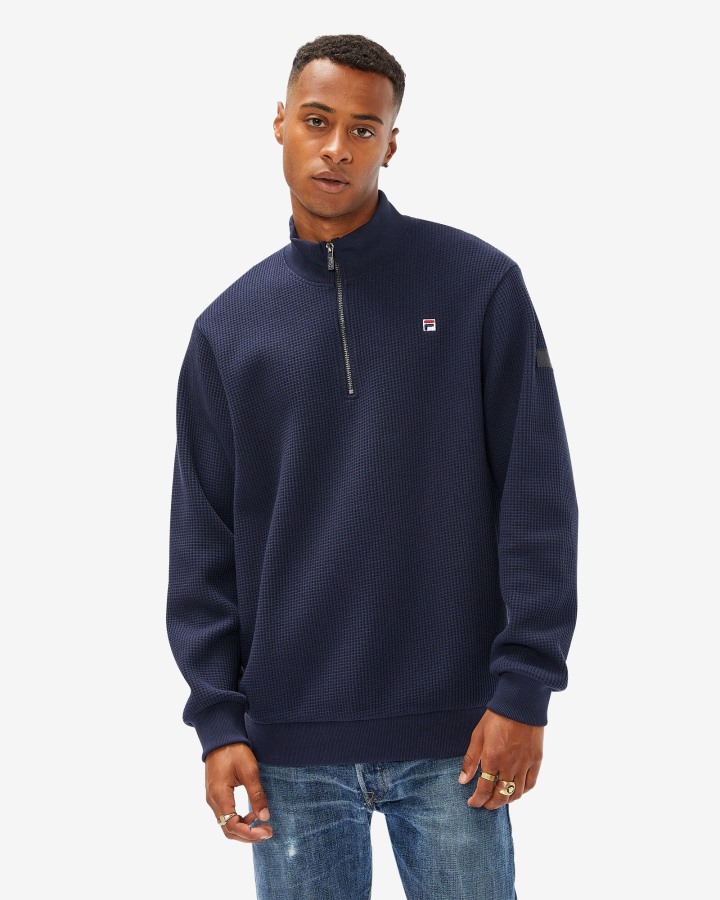 Men's Badge 2.0 Qtr Zip New Navy Fila Outlets