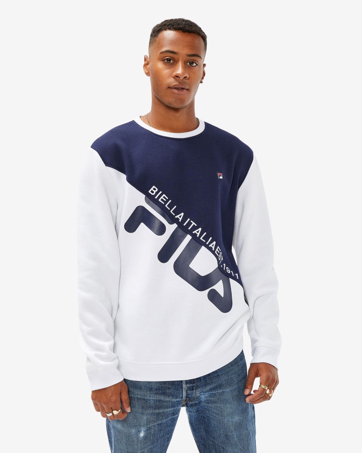 White Fila Outlets Unisex Monaco Crew