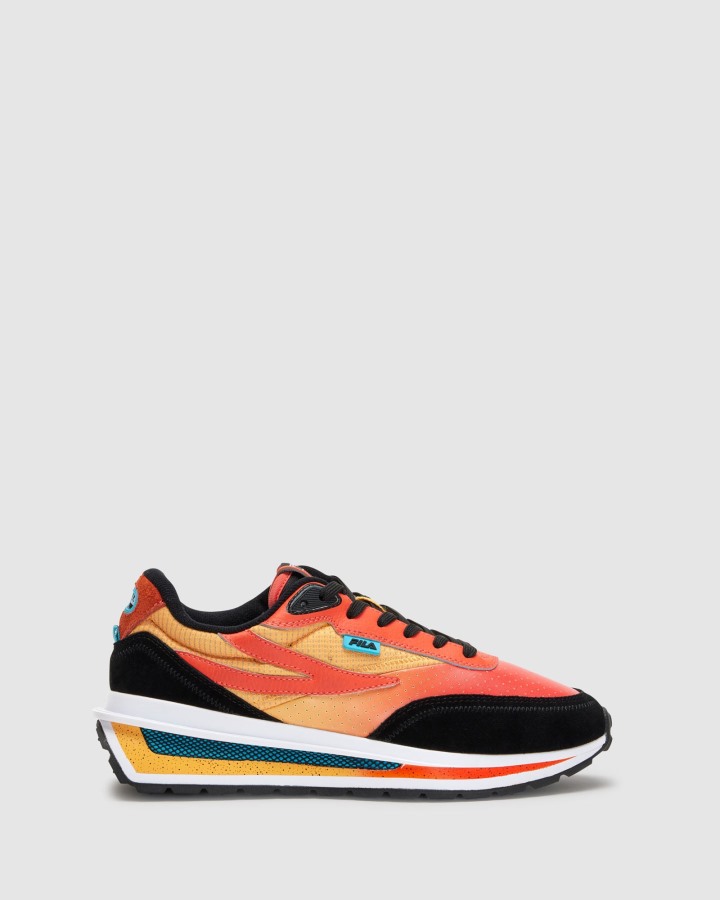 Black/Mandarinred/Ambyel Men's Renno Premium Fila Outlets