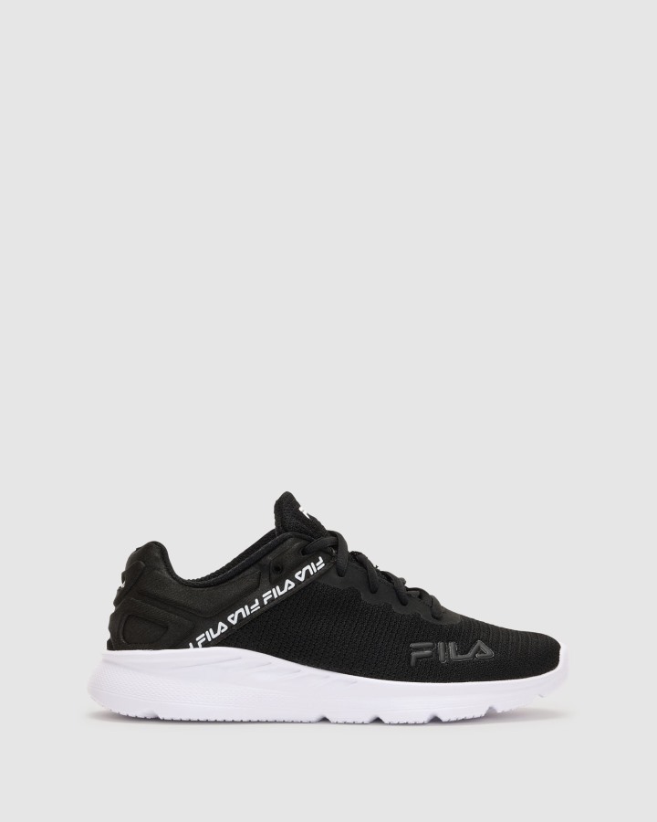 Black/Black/White Fila Outlets Women's Lightspin
