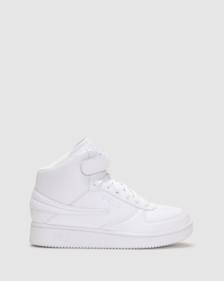 White/White Women's A-High Fila Outlets