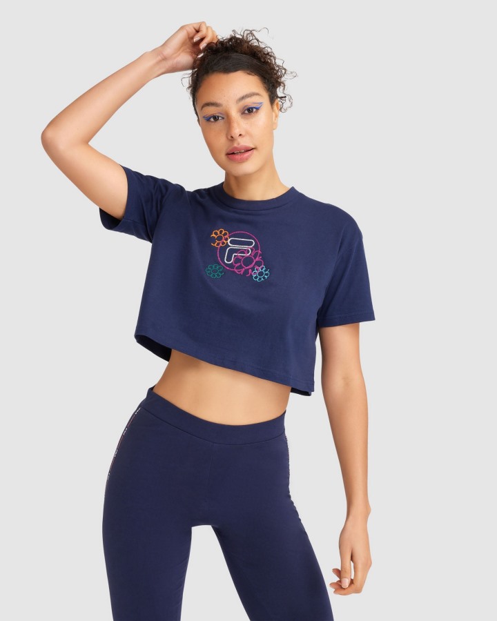 Navy Women's Flora Tee Fila Outlets