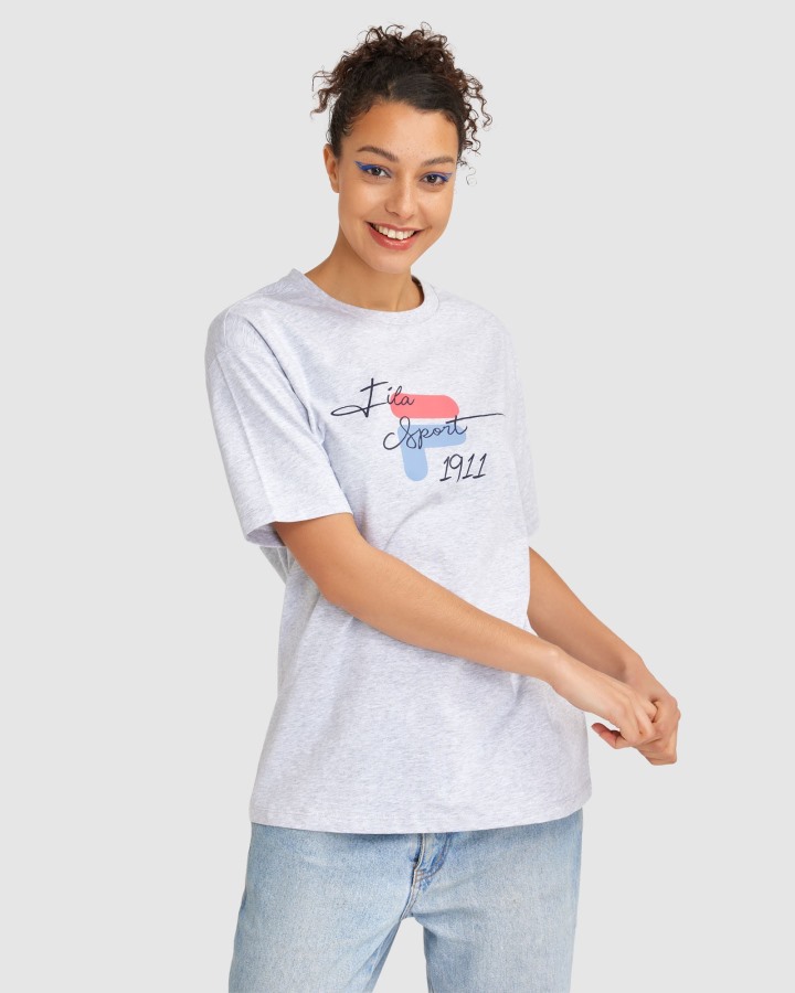 Light Grey Marle Women's Cinzia Tee Fila Outlets