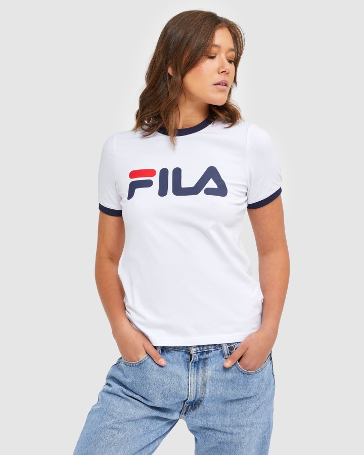 White Fila Outlets Classic Women's Ringer Tee