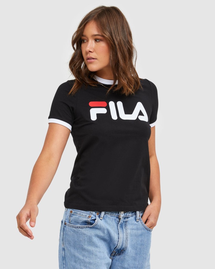 Classic Women's Ringer Tee Black Fila Outlets
