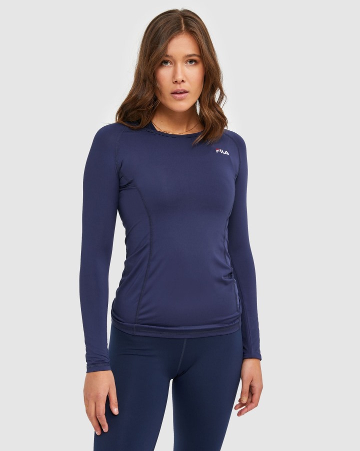 New Navy Fila Outlets Classic Women's L/S Tee