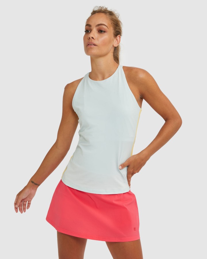 Fila Outlets High Neck Racerback Tank Fila Outlets Grey/Sunshine
