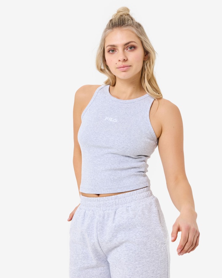 Light Grey Marle Marbel Rib Tank Fila Outlets